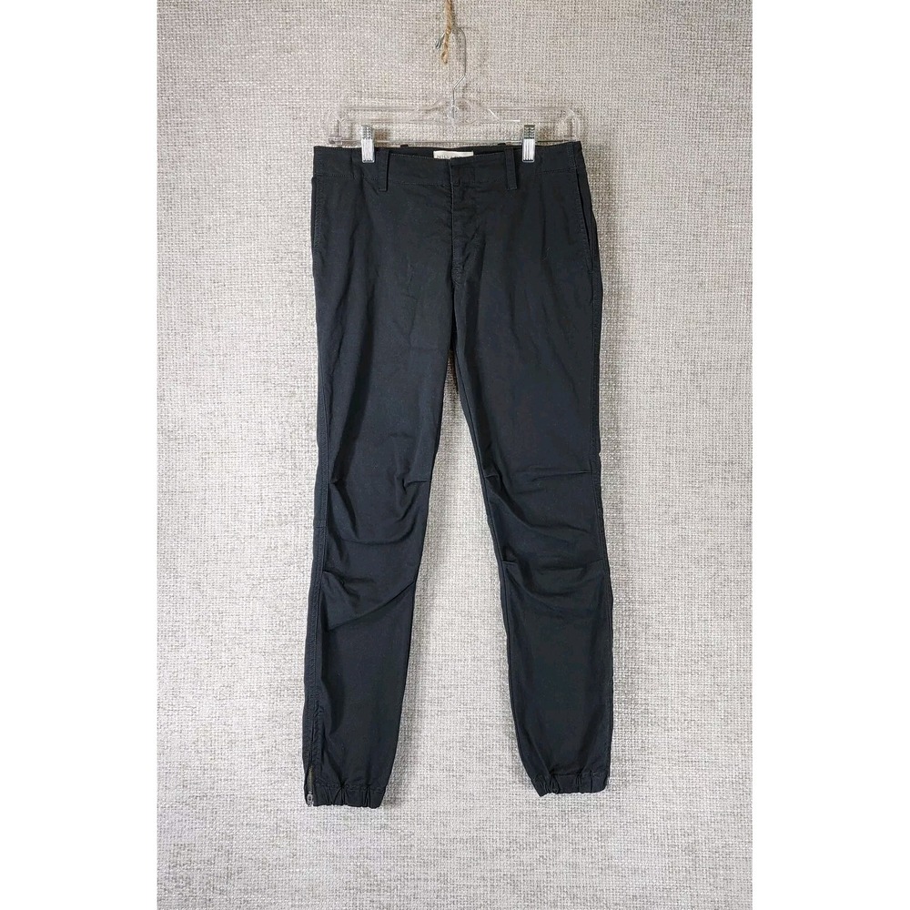 Nili Lotan French Military Pants Womens 2‎ Carbon Black Jogger Style Zip Ankles